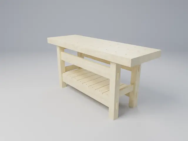 Solid Maple Workbench with Dog Holes and Mortise-and-Tenon Joinery, picture 4 of 5