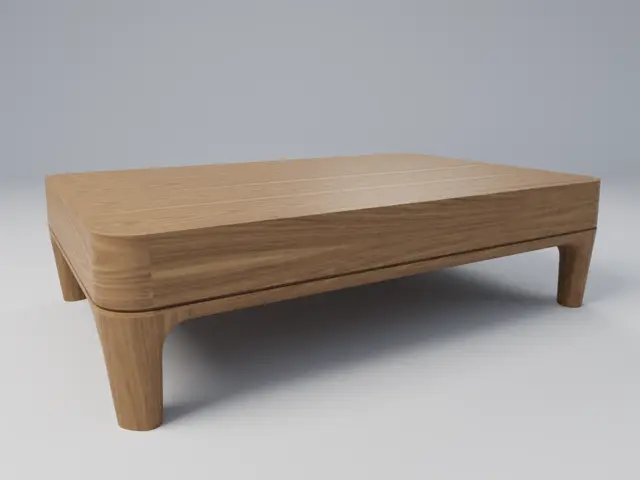Leva Walnut Coffee Table with Rounded Corners, picture 4 of 5