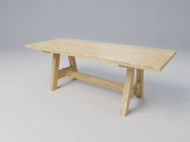 White Oak Trestle Dining Table | 84-Inch Woodworking Design, picture 5 of 5
