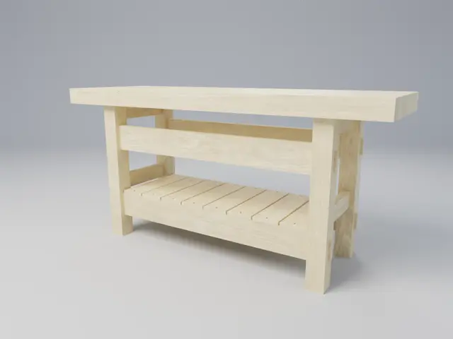 Solid Maple Workbench with Dog Holes and Mortise-and-Tenon Joinery, picture 5 of 5