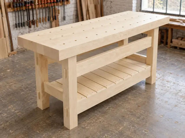 Solid Maple Workbench with Dog Holes and Mortise-and-Tenon Joinery, picture 3 of 5