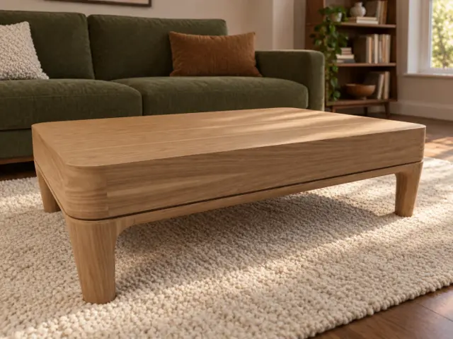 Leva Walnut Coffee Table with Rounded Corners, picture 3 of 5