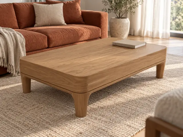 Leva Walnut Coffee Table with Rounded Corners, picture 5 of 5